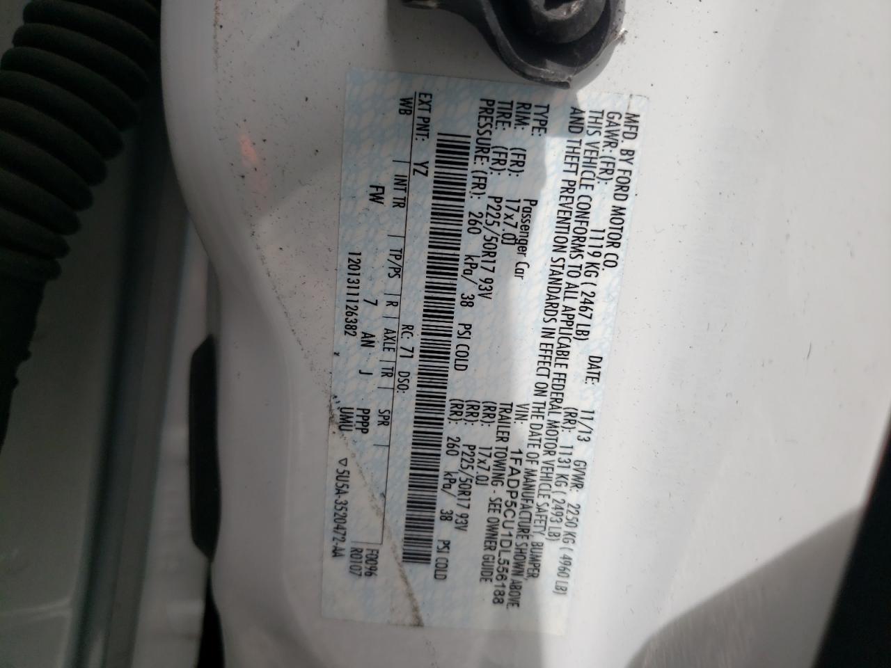 Photo 10 from auction – 2013 FORD C-MAX PREM with VIN 1FADP5CU1DL556188