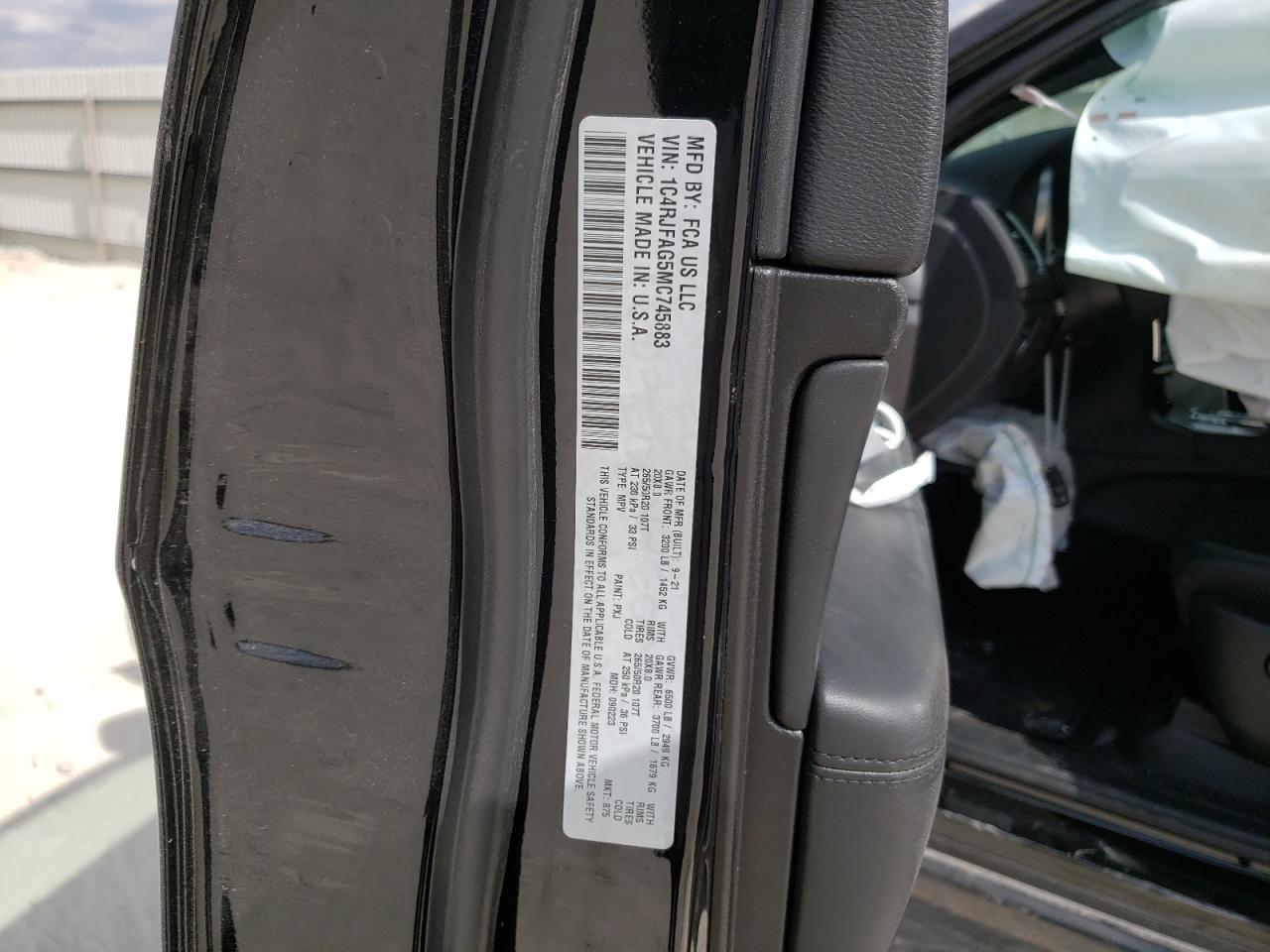 Photo 10 from auction – 2021 JEEP GRAND CHER with VIN 1C4RJFAG5MC745883