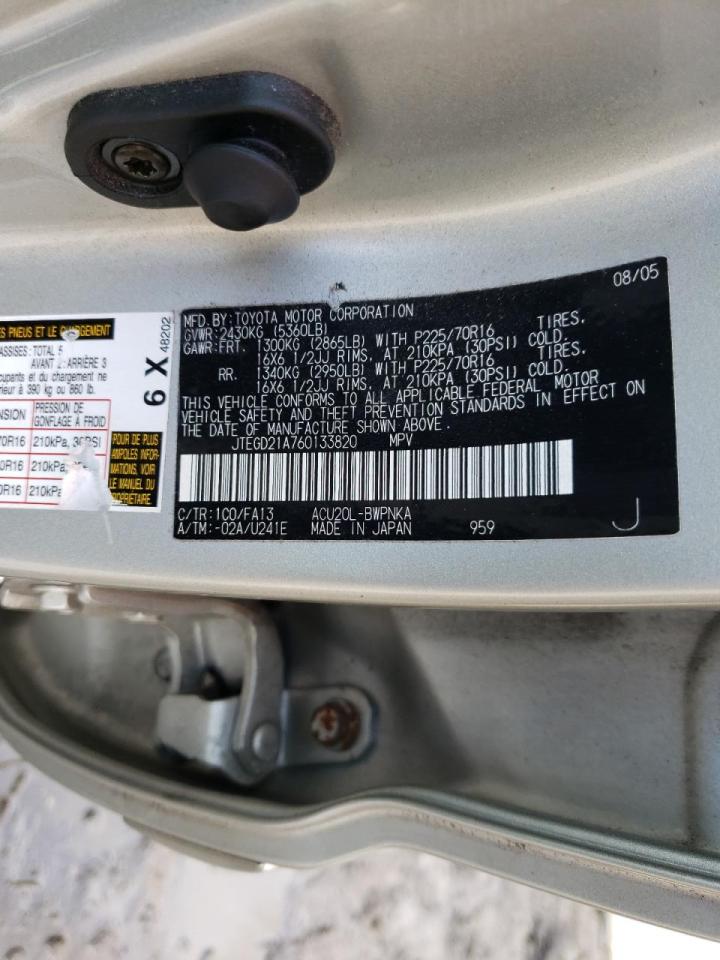 Photo 10 from auction – 2006 TOYOTA HIGHLANDER with VIN JTEGD21A760133820