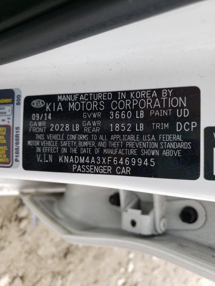 Photo 10 from auction – 2015 KIA RIO LX with VIN KNADM4A3XF6469945
