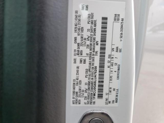 Photo 10 from auction – 2020 FORD ESCAPE SE with VIN 1FMCU0G66LUA76200