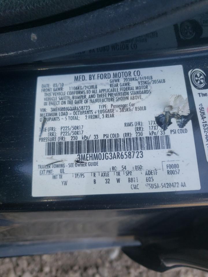 Photo 10 from auction – 2010 MERCURY MILAN PREM with VIN 3MEHM0JG3AR658723