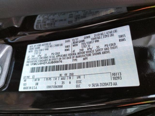 Photo 10 from auction – 2018 FORD ESCAPE SEL with VIN 1FMCU9HD1JUB06976