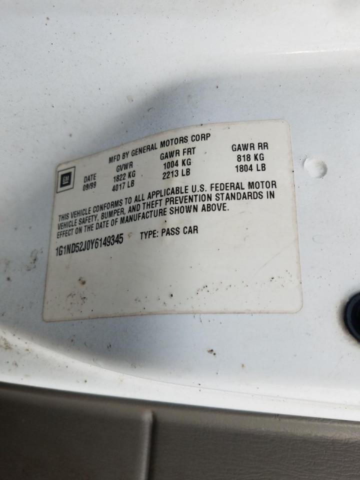Photo 10 from auction – 2000 CHEVROLET MALIBU with VIN 1G1ND52J0Y6149345