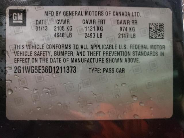Photo 10 from auction – 2013 CHEVROLET IMPALA LT with VIN 2G1WG5E36D1211373