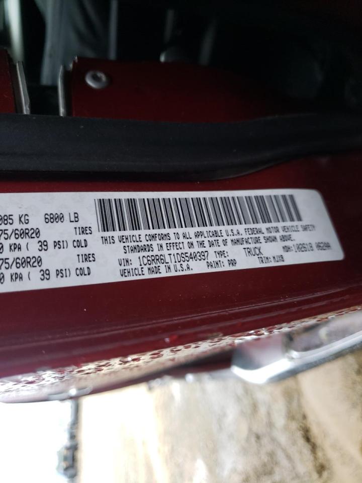 Photo 10 from auction – 2013 RAM 1500 SLT with VIN 1C6RR6LT1DS540397