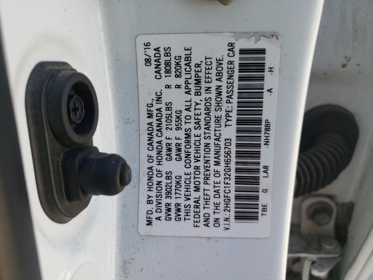 Photo 10 from auction – 2016 HONDA CIVIC EX with VIN 2HGFC1F32GH656703