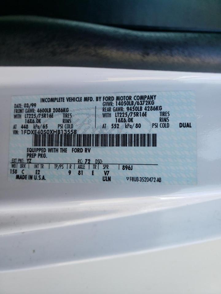 Photo 10 from auction – 2000 FORD TIOGA with VIN 1FDXE40S0XHB13558