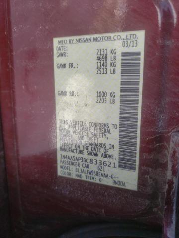 Photo 10 from auction – 2013 NISSAN MAXIMA S with VIN 1N4AA5AP3DC833621