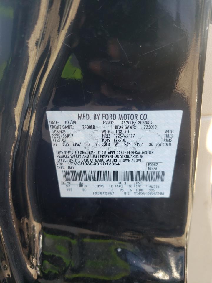 Photo 10 from auction – 2009 FORD ESCAPE XLT with VIN 1FMCU03G09KD13864