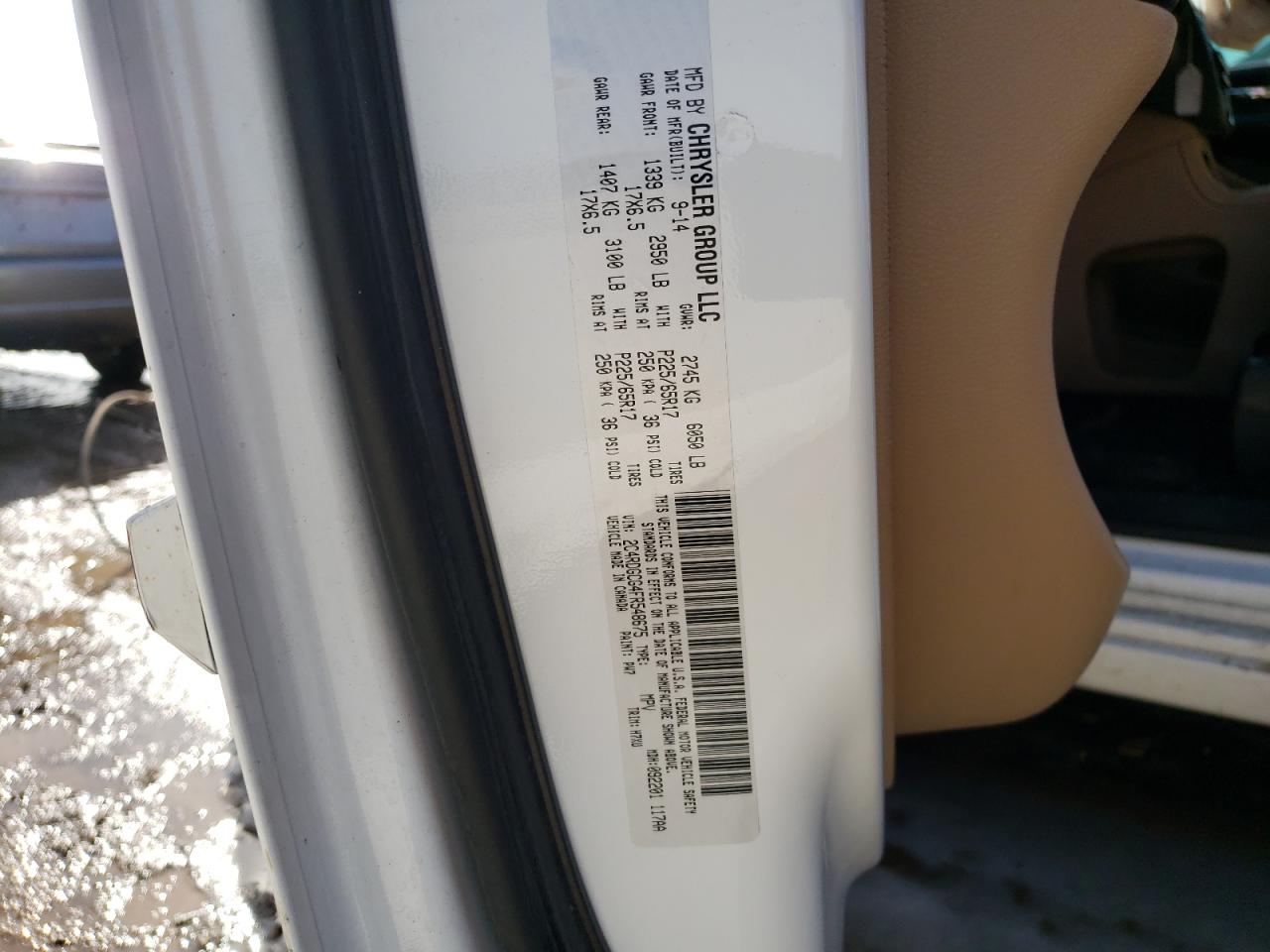 Photo 10 from auction – 2015 DODGE GRAND CARA with VIN 2C4RDGCG4FR548675
