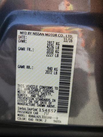 Photo 10 from auction – 2017 NISSAN ALTIMA 2.5 with VIN 1N4AL3AP5HC154857