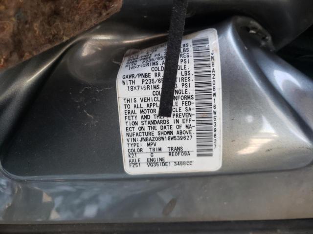 Photo 10 from auction – 2006 NISSAN MURANO SL with VIN JN8AZ08W16W539627
