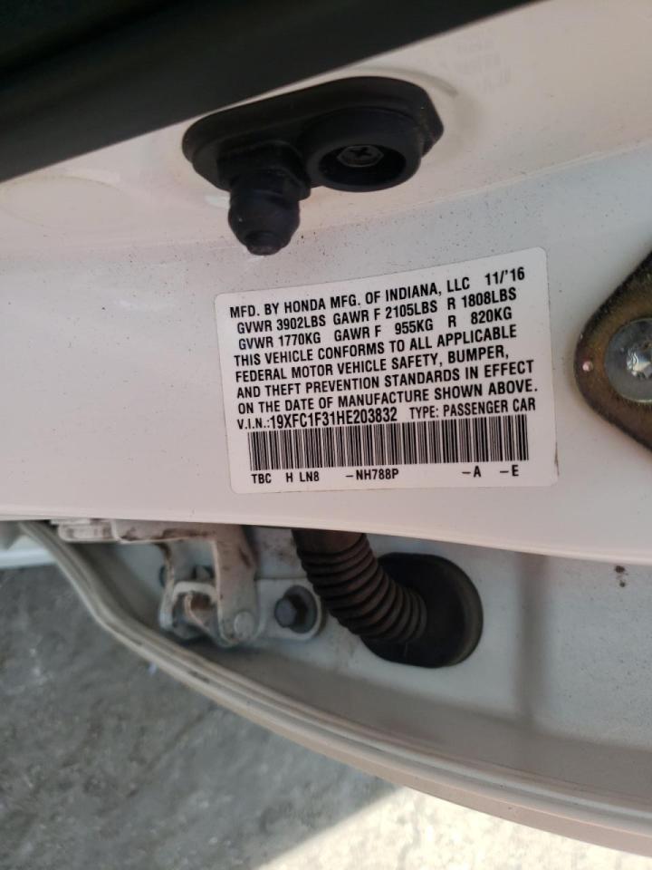 Photo 10 from auction – 2017 HONDA CIVIC EX with VIN 19XFC1F31HE203832