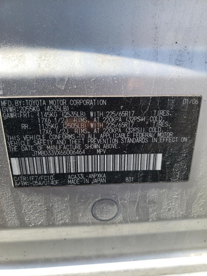 Photo 10 from auction – 2006 TOYOTA RAV4 with VIN JTMBD33VX66006464