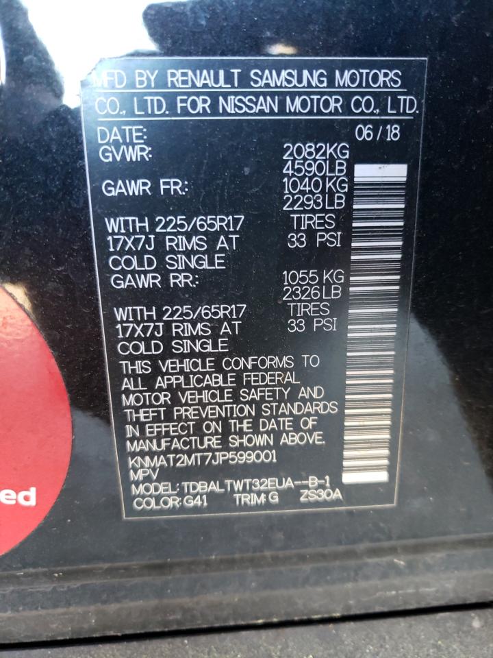 Photo 10 from auction – 2018 NISSAN ROGUE S with VIN KNMAT2MT7JP599001