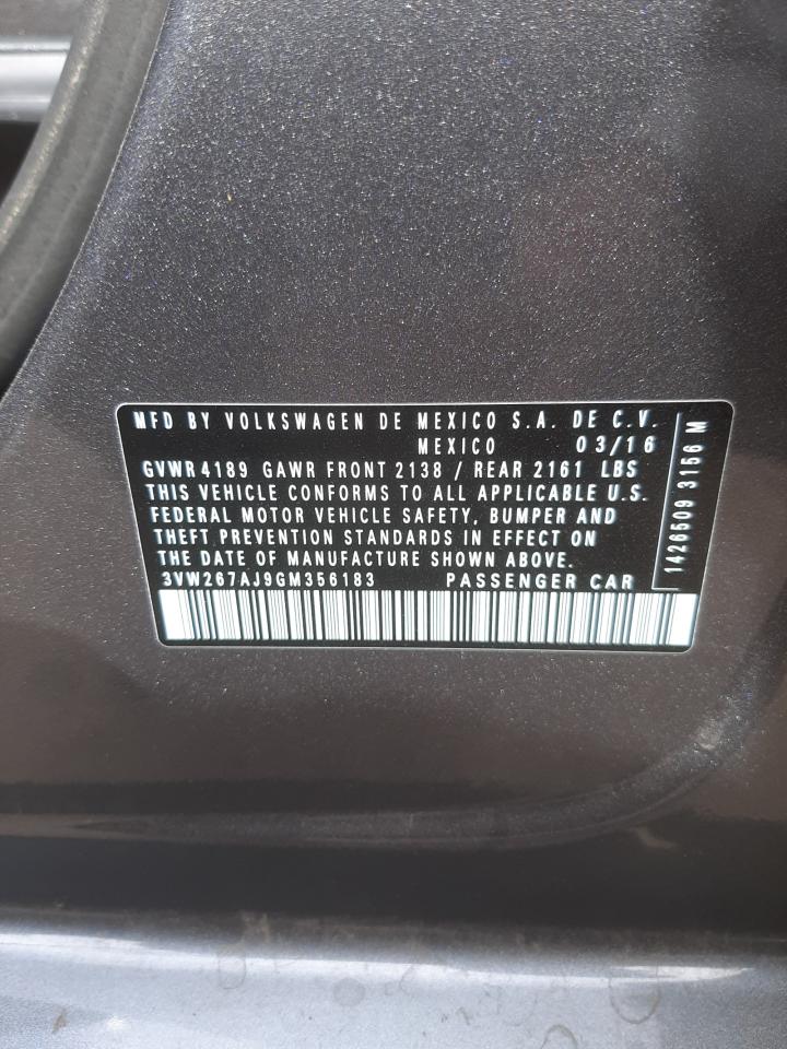 Photo 10 from auction – 2016 VOLKSWAGEN JETTA S with VIN 3VW267AJ9GM356183