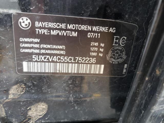 Photo 10 from auction – 2012 BMW X5 XDRIVE3 with VIN 5UXZV4C55CL752236