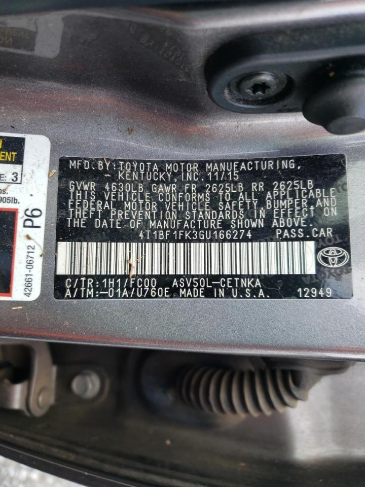 Photo 10 from auction – 2016 TOYOTA CAMRY LE with VIN 4T1BF1FK3GU166274