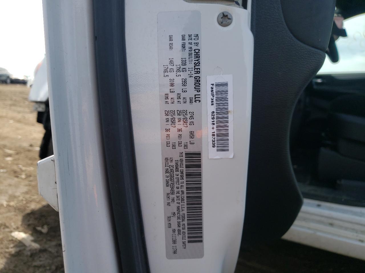 Photo 10 from auction – 2015 DODGE GRAND CARA with VIN 2C4RDGBG6FR594090