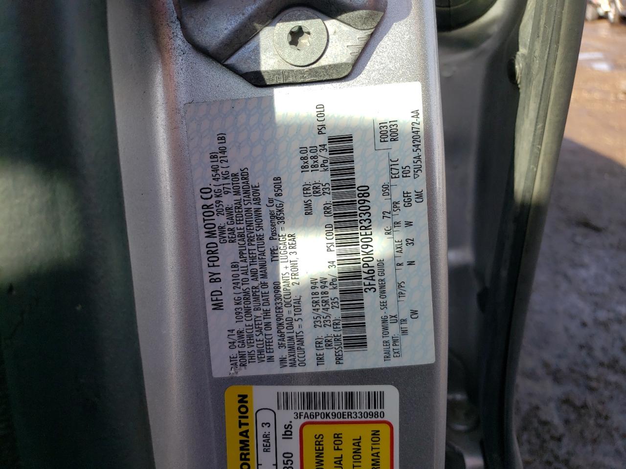 Photo 10 from auction – 2014 FORD FUSION TIT with VIN 3FA6P0K90ER330980