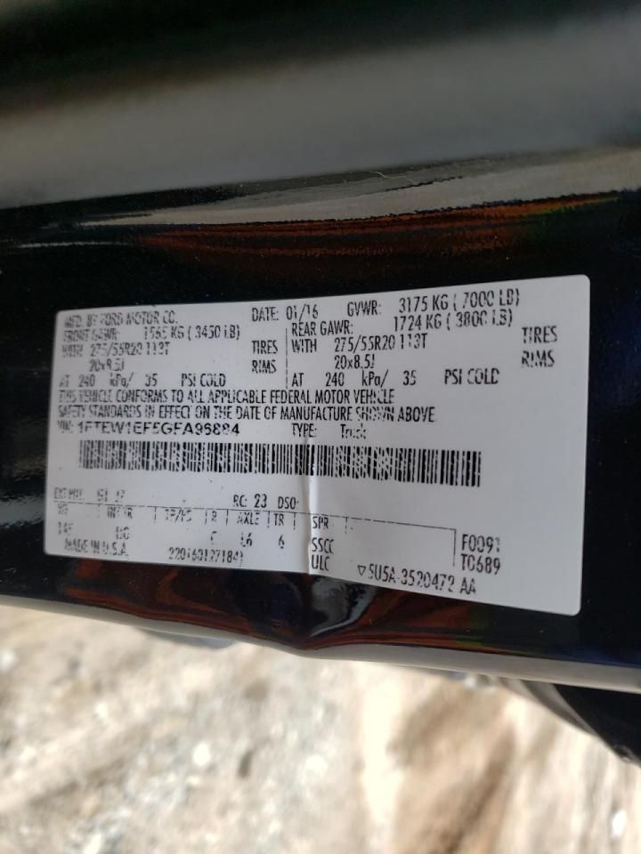 Photo 10 from auction – 2016 FORD F150 SUPER with VIN 1FTEW1EF5GFA96884