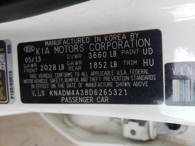 Photo 10 from auction – 2013 KIA RIO LX with VIN KNADM4A38D6265321