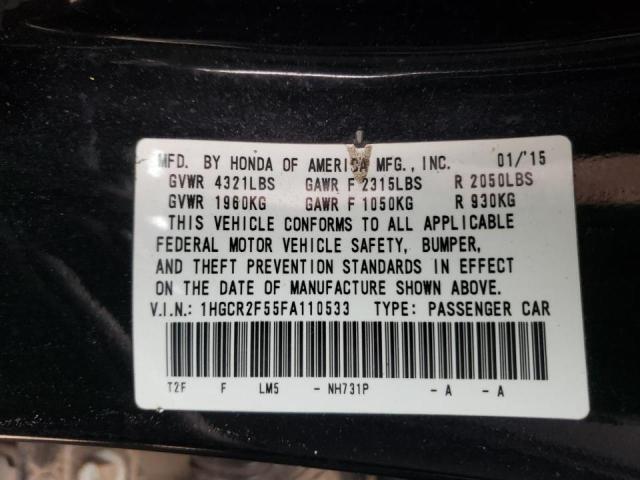 Photo 10 from auction – 2015 HONDA ACCORD SPO with VIN 1HGCR2F55FA110533
