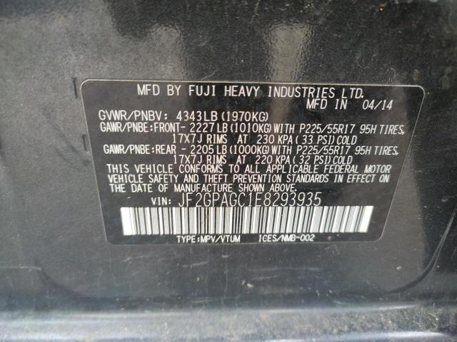 Photo 10 from auction – 2014 SUBARU XV CROSSTR with VIN JF2GPAGC1E8293935