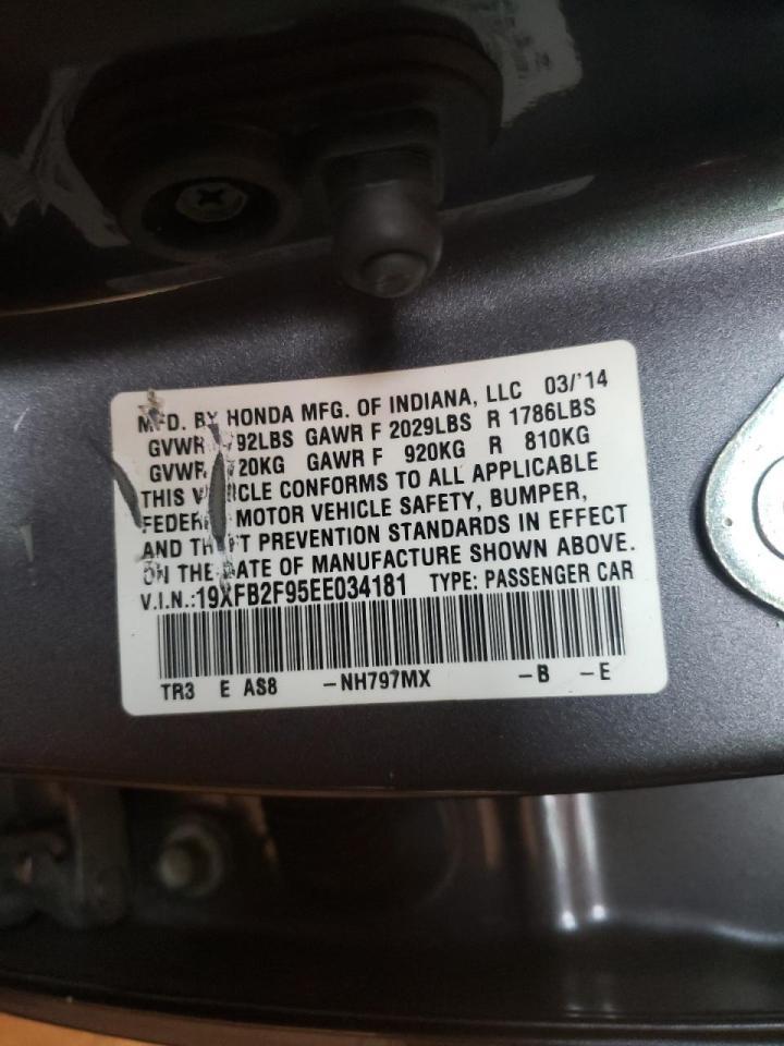 Photo 10 from auction – 2014 HONDA CIVIC EXL with VIN 19XFB2F95EE034181