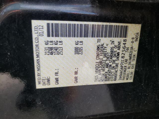 Photo 10 from auction – 2012 NISSAN MAXIMA S with VIN 1N4AA5AP7CC825648