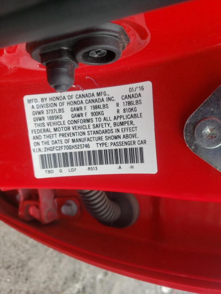 Photo 10 from auction – 2016 HONDA CIVIC EX with VIN 2HGFC2F70GH525746