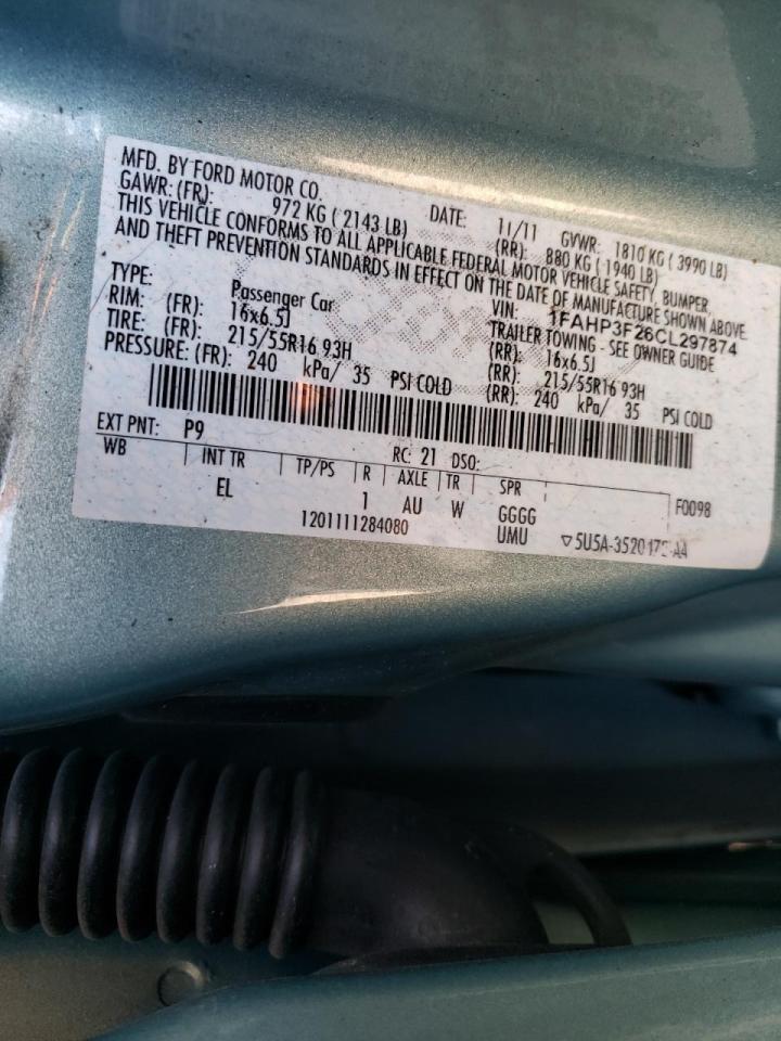Photo 10 from auction – 2012 FORD FOCUS SE with VIN 1FAHP3F26CL297874