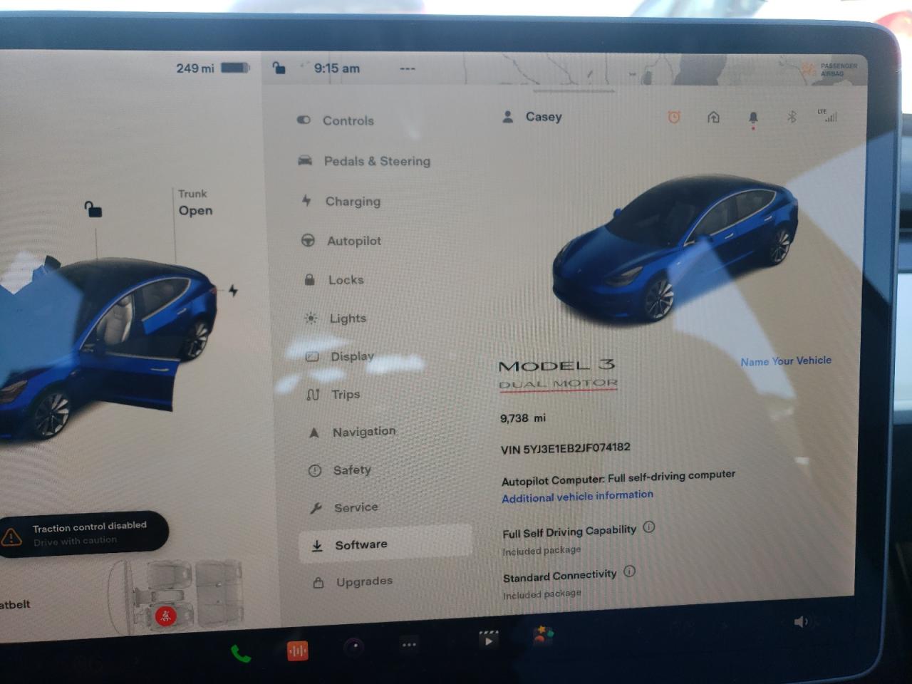 Photo 8 from auction – 2018 TESLA MODEL 3 with VIN 5YJ3E1EB2JF074182