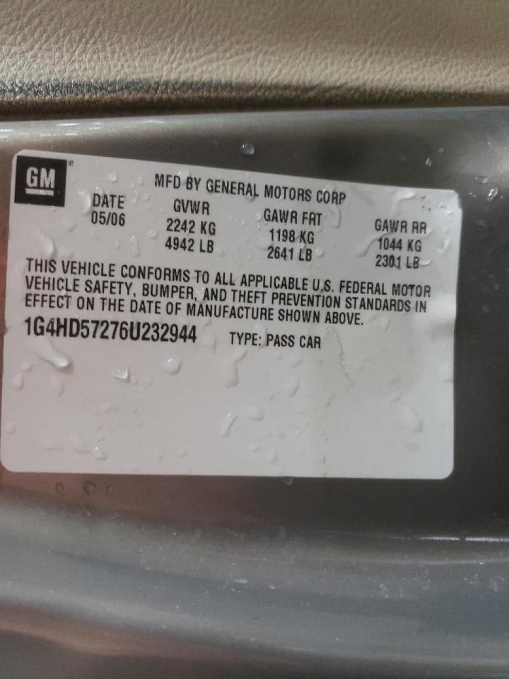 Photo 10 from auction – 2006 BUICK LUCERNE CX with VIN 1G4HD57276U232944