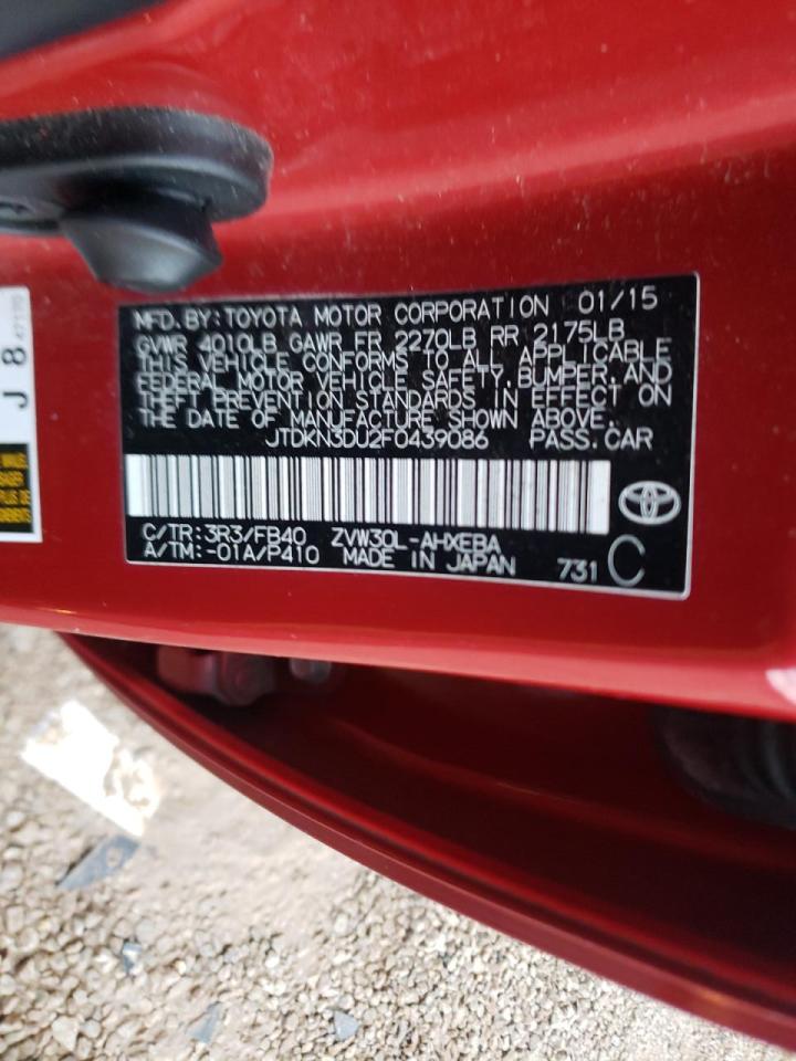 Photo 10 from auction – 2015 TOYOTA PRIUS with VIN JTDKN3DU2F0439086