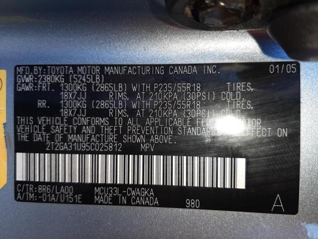 Photo 10 from auction – 2005 LEXUS RX 330 with VIN 2T2GA31U95C025812