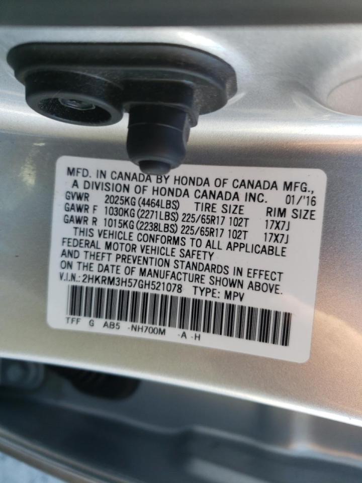 Photo 10 from auction – 2016 HONDA CR-V EX with VIN 2HKRM3H57GH521078