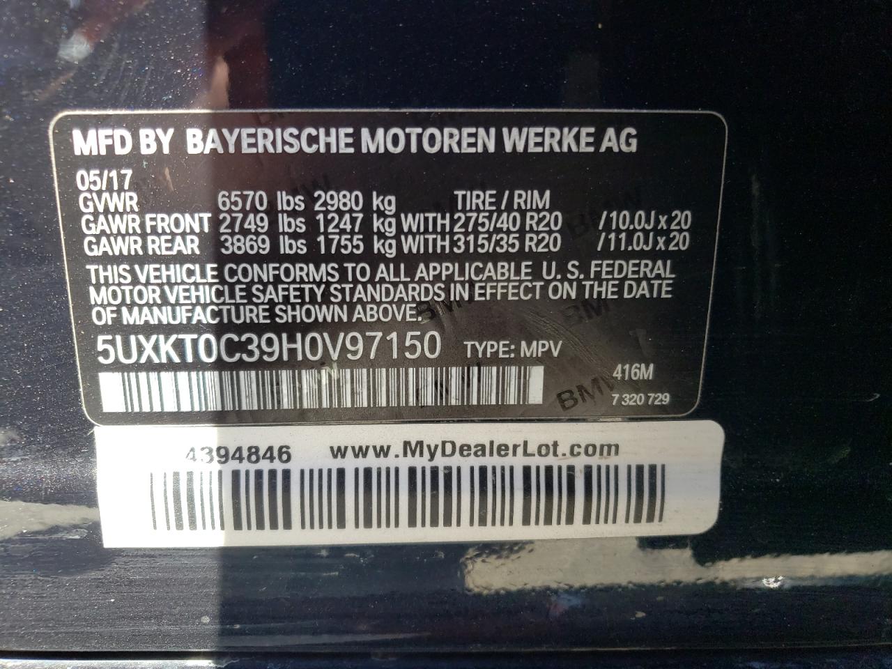 Photo 10 from auction – 2017 BMW X5 XDR40E with VIN 5UXKT0C39H0V97150