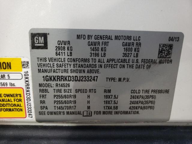 Photo 10 from auction – 2013 GMC ACADIA SLT with VIN 1GKKRRKD3DJ233247