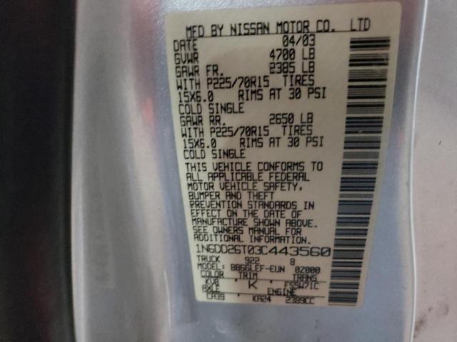 Photo 10 from auction – 2003 NISSAN FRONTIER K with VIN 1N6DD26T03C443560
