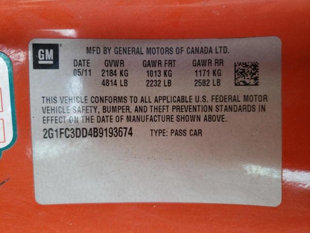 Photo 10 from auction – 2011 CHEVROLET CAMARO LT with VIN 2G1FC3DD4B9193674