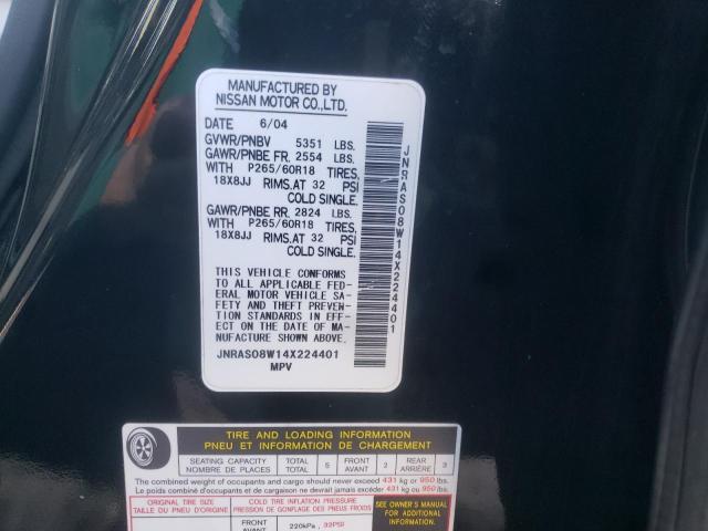 Photo 10 from auction – 2004 INFINITI FX35 with VIN JNRAS08W14X224401