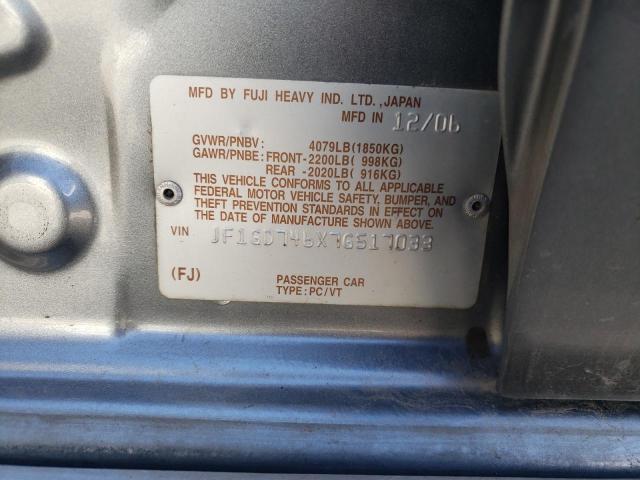 Photo 10 from auction – 2007 SUBARU IMPREZA WR with VIN JF1GD746X7G517033
