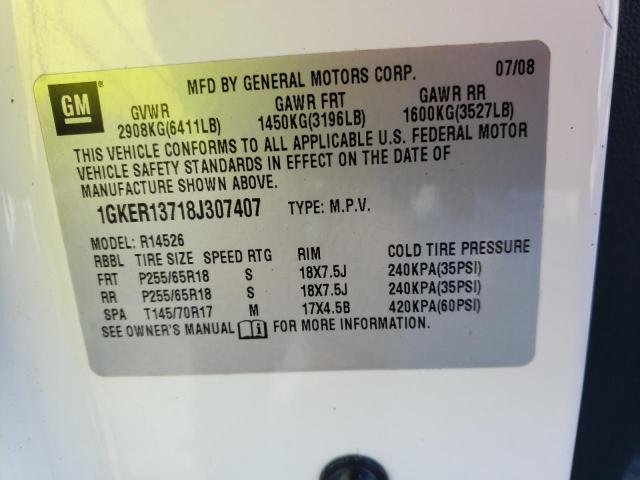 Photo 10 from auction – 2008 GMC ACADIA SLE with VIN 1GKER13718J307407