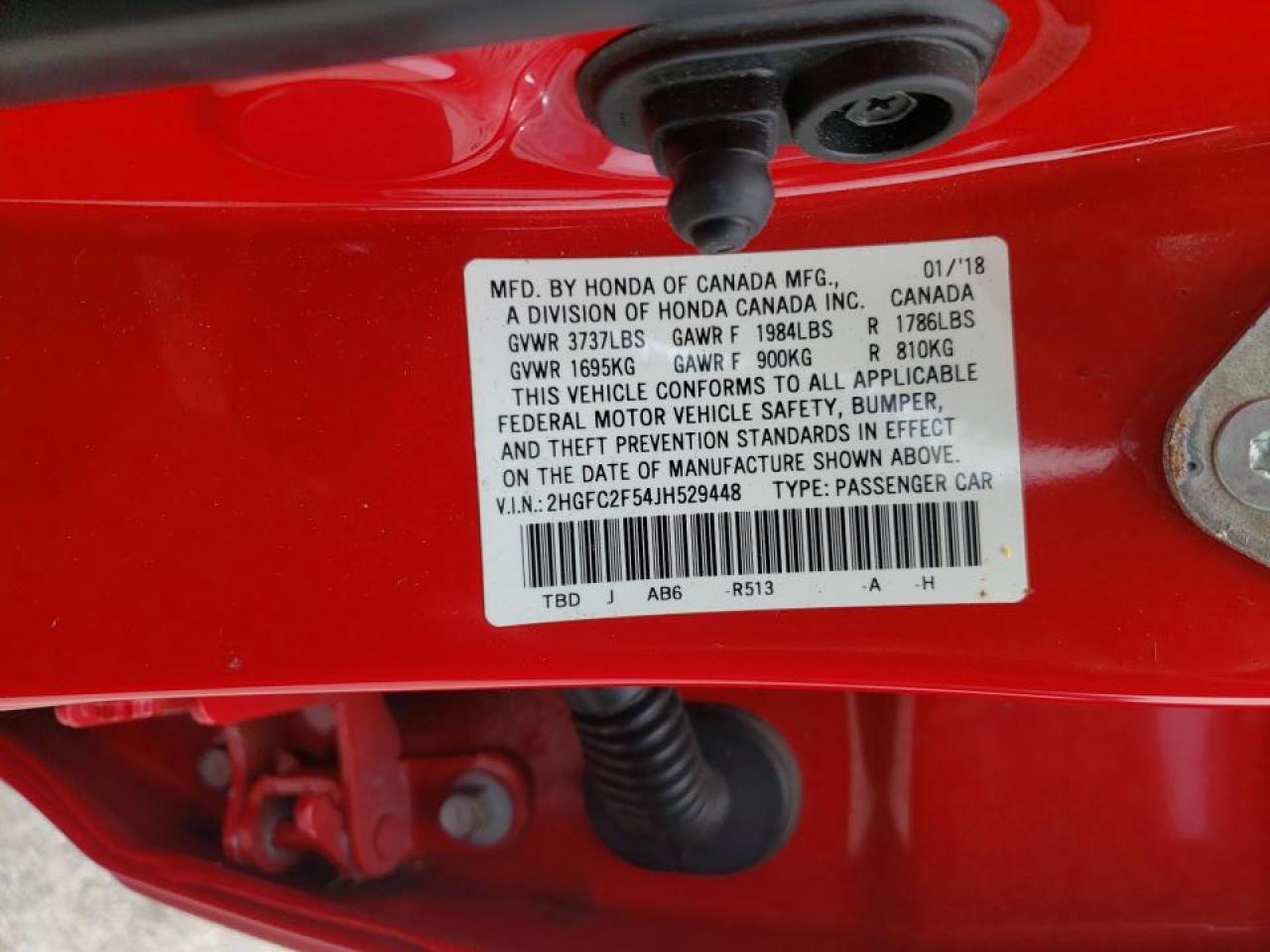 Photo 10 from auction – 2018 HONDA CIVIC LX with VIN 2HGFC2F54JH529448
