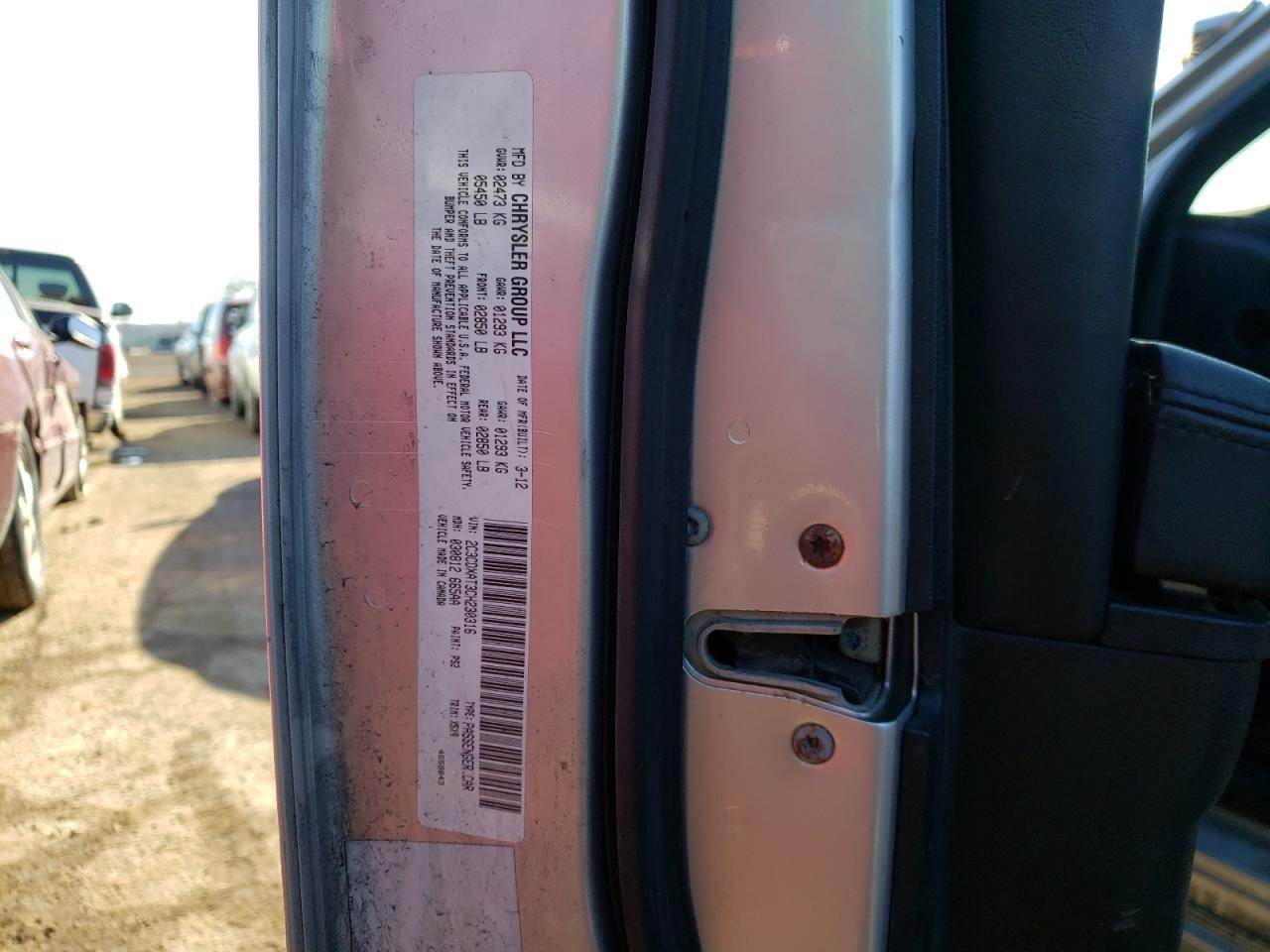 Photo 10 from auction – 2012 DODGE CHARGER PO with VIN 2C3CDXAT3CH230316