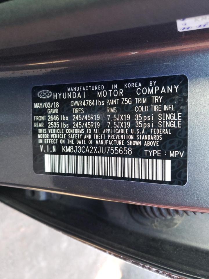 Photo 10 from auction – 2018 HYUNDAI TUCSON VAL with VIN KM8J3CA2XJU755658
