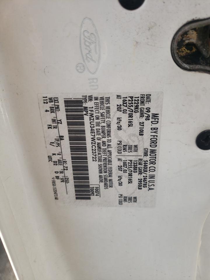 Photo 10 from auction – 1998 FORD EXPLORER with VIN 1FMZU34E7WZC23722