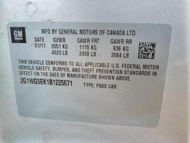 Photo 10 from auction – 2011 CHEVROLET IMPALA LT with VIN 2G1WG5EK1B1225671